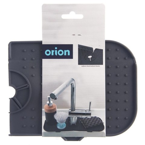Mata na Zlew Silikonowa Szara 36 x 14 cm z Wylewkami Antypoślizgowa ORION