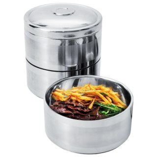 Menażka Obiadowa Turystyczna 3-poziomowa Termiczna Stalowa ORION 3 x 1,1 L