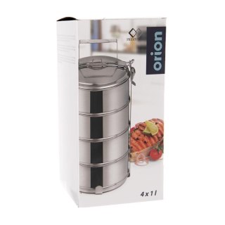 Menażka Obiadowa Turystyczna 4-Poziomowa Termiczna Stalowa ORION 4x1 L