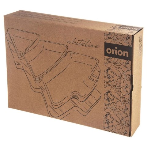 Miseczki z Tacą na Przekąski Dipy Choinka Porcelanowe Białe ORION 28 cm