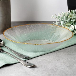 Miska Sałatkowa 20,5 cm 500 ml Szkło Złoty Rant Dekor VILDE