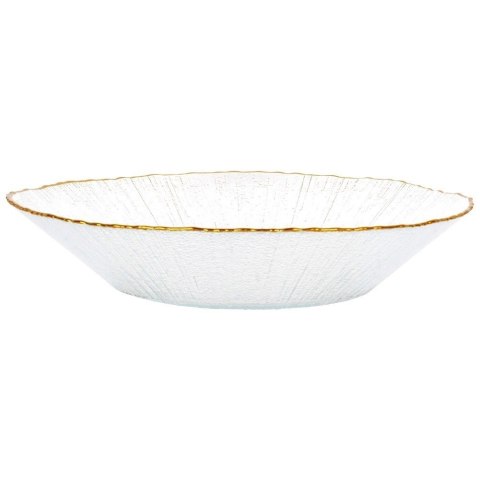 Miska Sałatkowa 20,5 cm 500 ml Szkło Złoty Rant Dekor VILDE