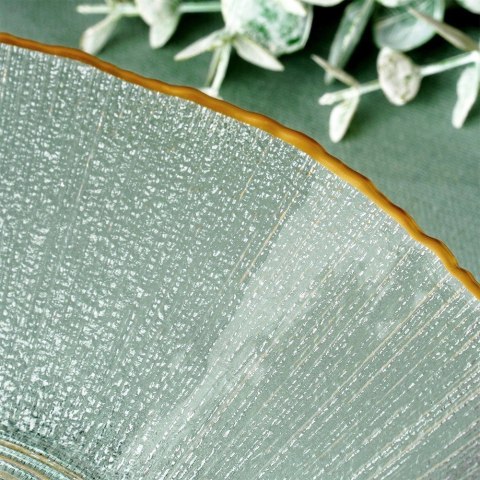 Miska Sałatkowa 20,5 cm 500 ml Szkło Złoty Rant Dekor VILDE