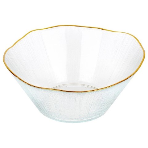 Miska Sałatkowa Stołowa 21 x 20 cm 1,2 L Szkło Złoty Rant VILDE