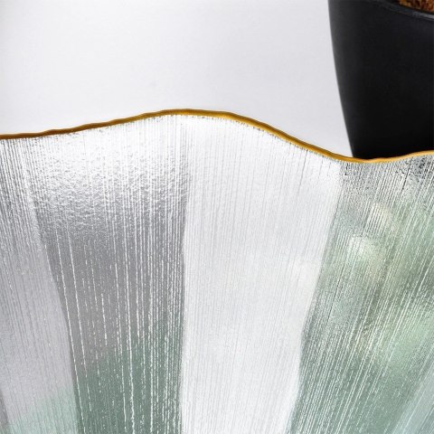 Miska Sałatkowa Stołowa 21 x 20 cm 1,2 L Szkło Złoty Rant VILDE