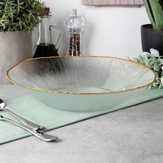 Miska Sałatkowa Stołowa 29,5 x 29 cm 1,6 L Szkło Złoty Rant VILD