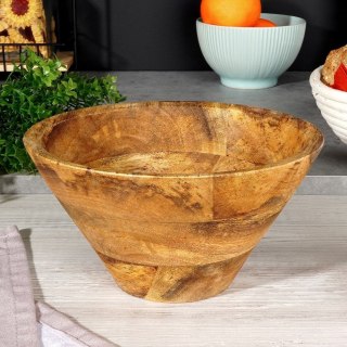 Miska Stołowa Drewniana do Serwowania Podawania Naturalna VILDE 19,5 cm, 1l