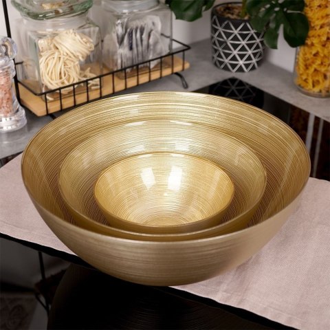 Miska Szklana Złota 21 cm 1,7 L Dekoracyjna Mycie Ręczne VILDE