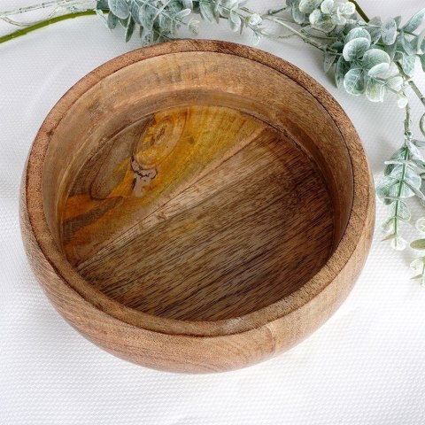 Miska na Owoce do Sałatki Dekoracyjna Drewniana ORION 18,5 cm 900 ml