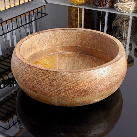 Miska na Owoce do Sałatki Dekoracyjna Drewniana ORION 18,5 cm 900 ml