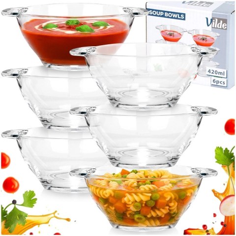 Miski bulionówki szklane 420 ml 6 szt.