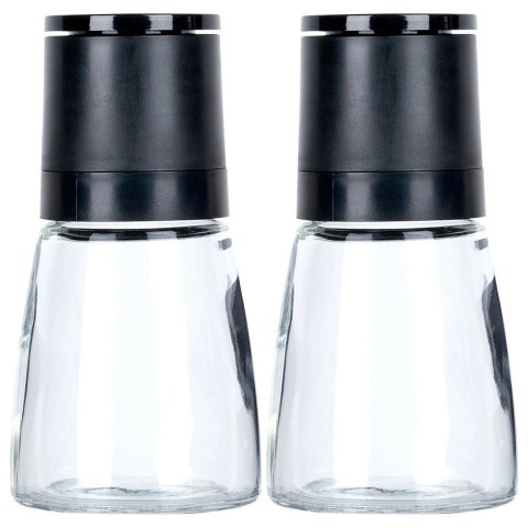 Młynek Ręczny do Pieprzu i Soli Szklany 13 cm 2 szt. Regulacja VILDE