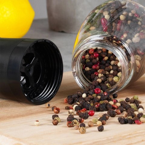 Młynek Ręczny do Pieprzu i Soli Szklany 13 cm 2 szt. Regulacja VILDE