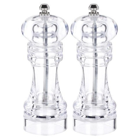 Młynek do Pieprzu i Soli Akrylowy 16 cm 2 szt. Mechanizm Ceramiczny VILDE