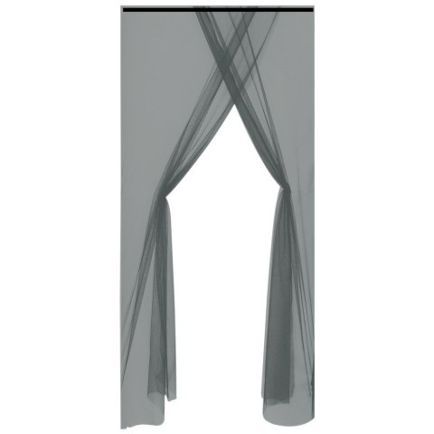 Moskitiera na Drzwi Podwójna Czarna 220 x 150 cm Poliester PROGARDEN