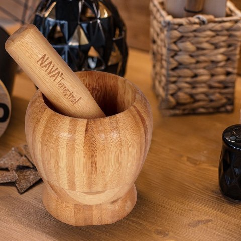 Moździerz Bambusowy Drewniany NAVA do Przypraw Pesto