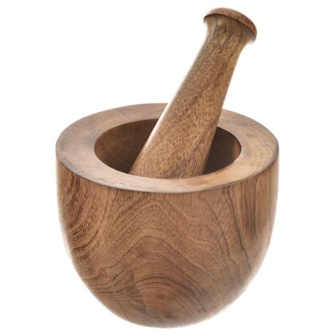 Moździerz do Ucierania Przypraw Drewniany z Tłuczkiem ORION 13,5x13,5x10cm