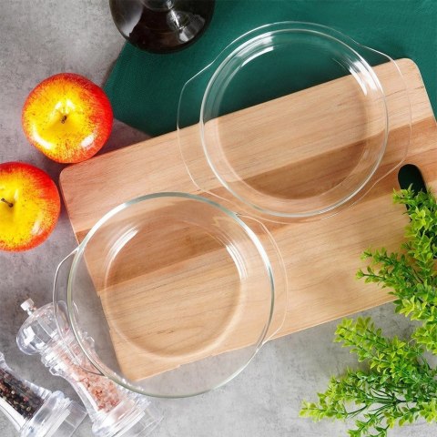 Naczynie Okrągłe z Pokrywką Szklane 1,0 L Borokrzemowe do Zmywarki VILDE