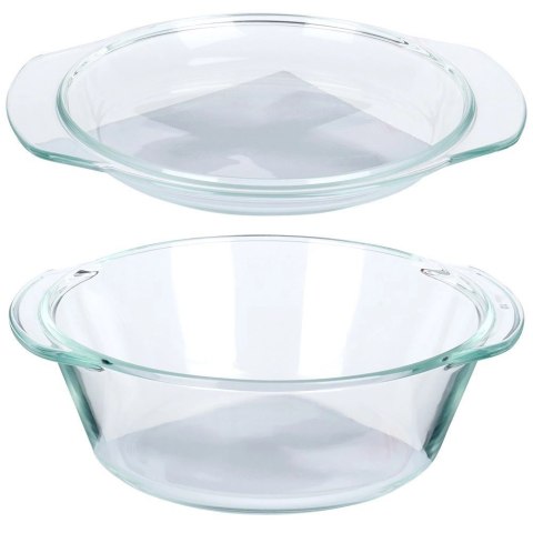 Naczynie Okrągłe z Pokrywką Szklane 1,0 L Borokrzemowe do Zmywarki VILDE