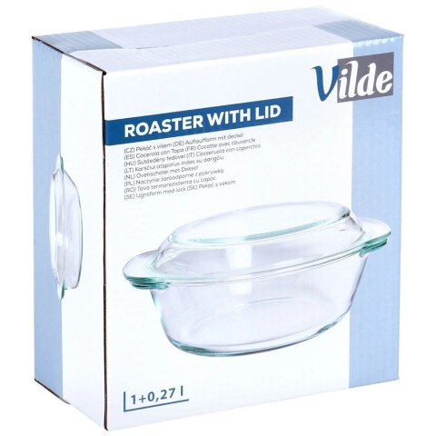 Naczynie Okrągłe z Pokrywką Szklane 1,0 L Borokrzemowe do Zmywarki VILDE