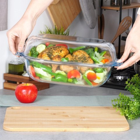 Naczynie Żaroodporne Prostokątne z Pokrywką 3,1 L Borokrzemowe VILDE