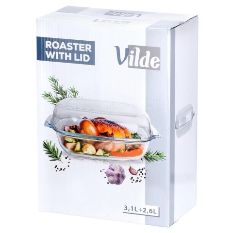 Naczynie Żaroodporne Prostokątne z Pokrywką 3,1 L Borokrzemowe VILDE