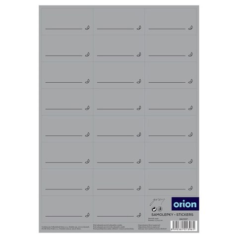 Naklejki na Przyprawy Prostokątne Szare Samoprzylepne 23 szt. ORION