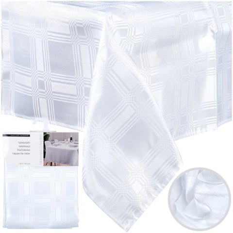 Nakrycie Stołu EXCELLENT HOUSEWARE 180x130 Cm Białe Łatwoczyszczące Stylowe