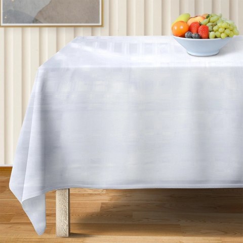 Nakrycie Stołu EXCELLENT HOUSEWARE 180x130 Cm Białe Łatwoczyszczące Stylowe