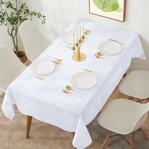 Nakrycie Stołu EXCELLENT HOUSEWARE 180x130 Cm Białe Łatwoczyszczące Stylowe