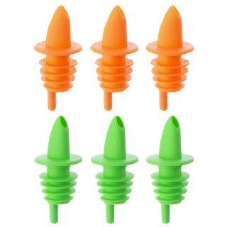Nalewaki do Butelek ORION 6 szt. Elastyczne Zielone i Pomarańczowe