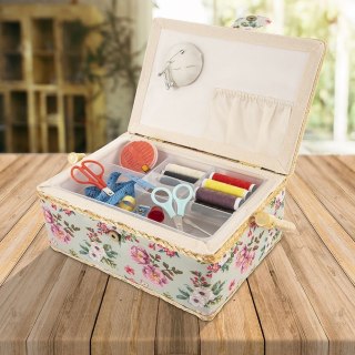 Niciarka z Pokrywą 29 x 20 x 13 cm Drewniana Solidna Trwała ORION