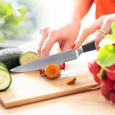 Nóż Kuchenny 30,5 cm Stal Damasceńska Drewniany Uchwyt ORION