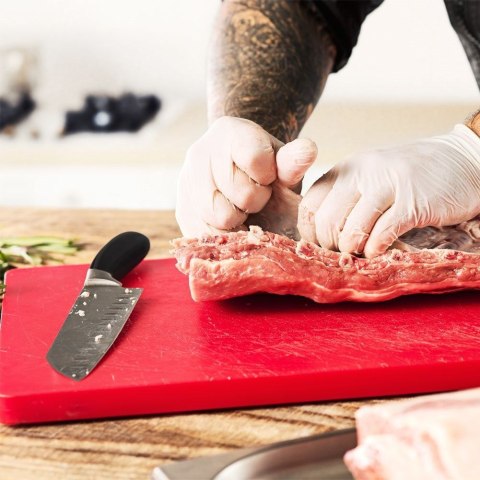 Nóż Santoku do Siekania Warzyw Mięs Ryb Stalowy Azjatycki Ostry ORION 31 cm