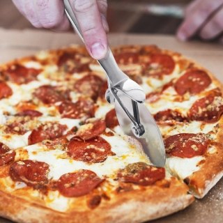 Nóż do Pizzy Okrągły 20 cm Metal z Obrotowym Ostrzem Solidny ORION