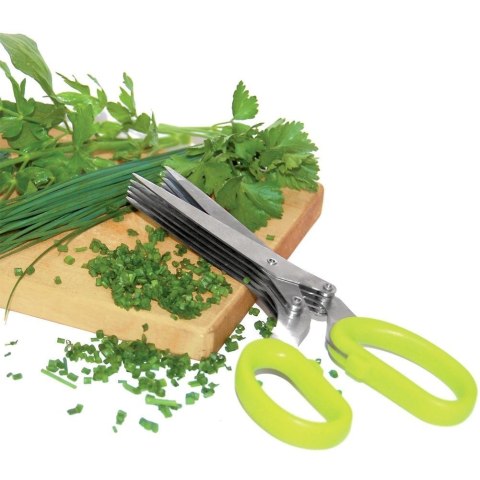 Nożyczki do Ziół 19,5 cm 5 Ostrzy Stal Nierdzewna z czyścikiem ORION