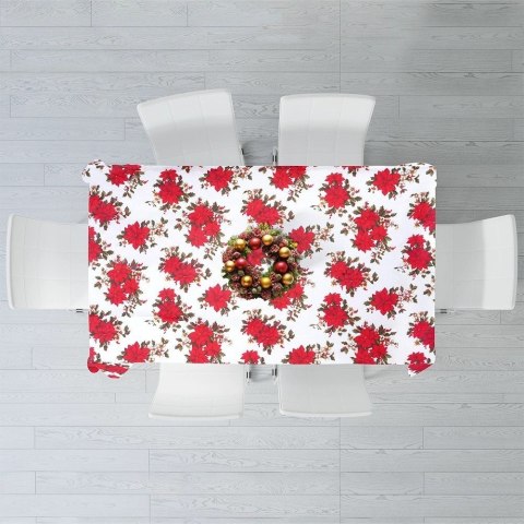 Obrus Świąteczny Plamoodporny 180 x 130 cm Biały EXCELLENT HOUSEWARE
