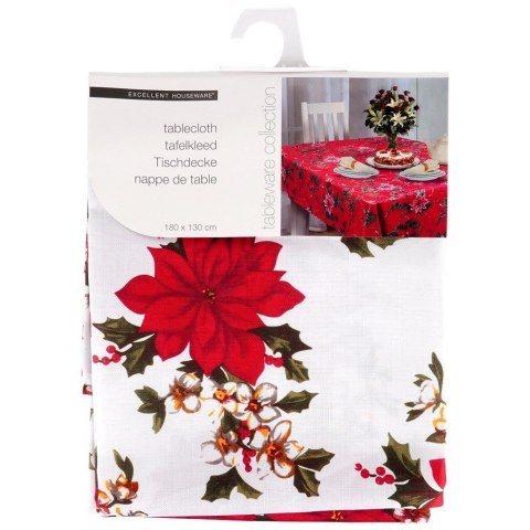 Obrus Świąteczny Plamoodporny 180 x 130 cm Biały EXCELLENT HOUSEWARE