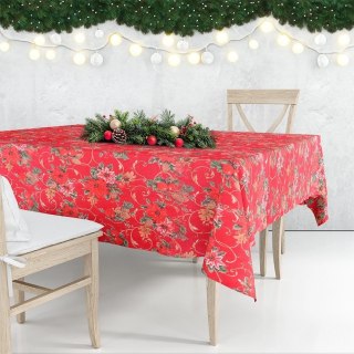 Obrus Świąteczny Plamoodporny 180 x 130 cm Czerwony EXCELLENT HOUSEWARE