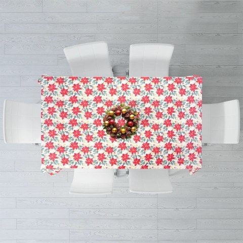 Obrus Świąteczny Plamoodporny 220 x 150 cm Biały EXCELLENT HOUSEWARE