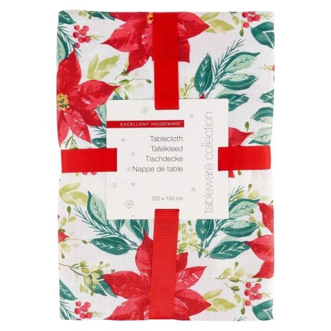 Obrus Świąteczny Plamoodporny 220 x 150 cm Biały EXCELLENT HOUSEWARE