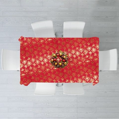 Obrus Świąteczny Plamoodporny 220 x 150 cm Czerwony EXCELLENT HOUSEWARE