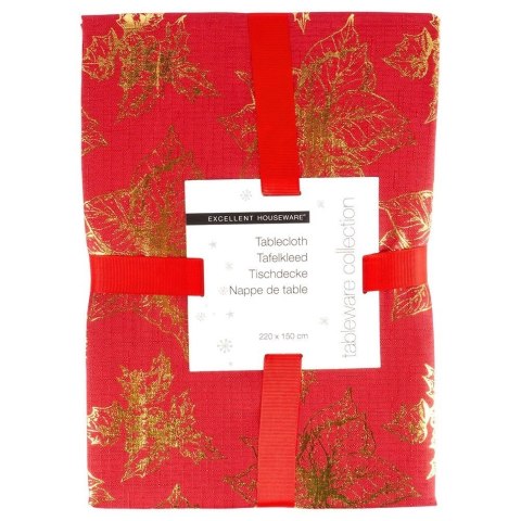 Obrus Świąteczny Plamoodporny 220 x 150 cm Czerwony EXCELLENT HOUSEWARE