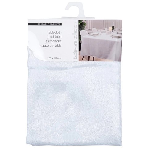 Obrus Świąteczny Plamoodporny 220 x 150 cm Śnieżynki EXCELLENT HOUSEWARE
