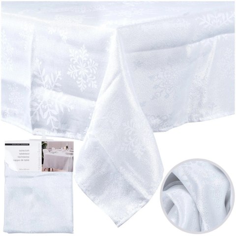 Obrus Świąteczny Plamoodporny 220 x 150 cm Śnieżynki EXCELLENT HOUSEWARE