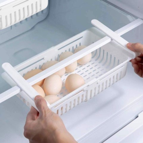 Organizer do Lodówki Podpółkowy Rozsuwany 21-28,7 cm ORION Biały Wytrzymały