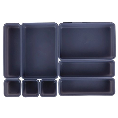 Organizer do Szuflady Modułowy 8 szt Akcesoria Biurowe VILDE Grafitowy