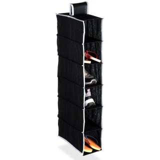 Organizer Wiszący do Szafy 6 Półek 30 x 15 x 84 cm STORAGE SOLUTIONS Czarny