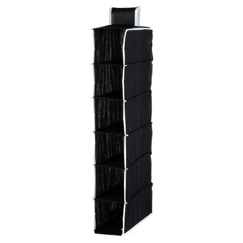 Organizer Wiszący do Szafy 6 Półek 30 x 15 x 84 cm STORAGE SOLUTIONS Czarny