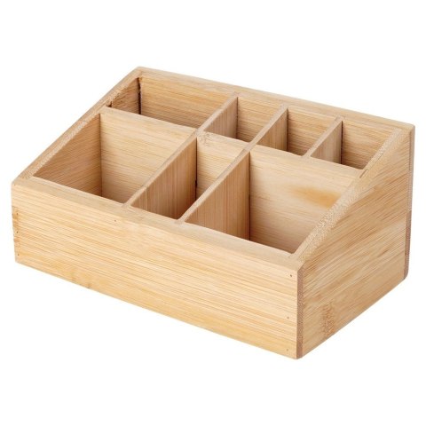 Organizer na Kosmetyki Bambusowy 17 x 10 x 8 cm ELEGANZA Siedem Przegródek